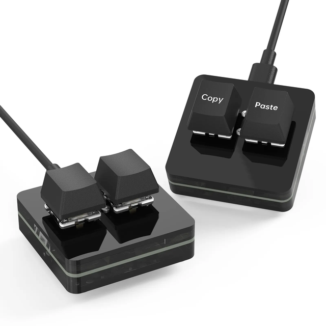 Mini Custom Copy and Paste Keyboard 2 Keys Mechanical Hot-Swap U-Disk-Programmable Macro Keyboard in Stock HT Brand
