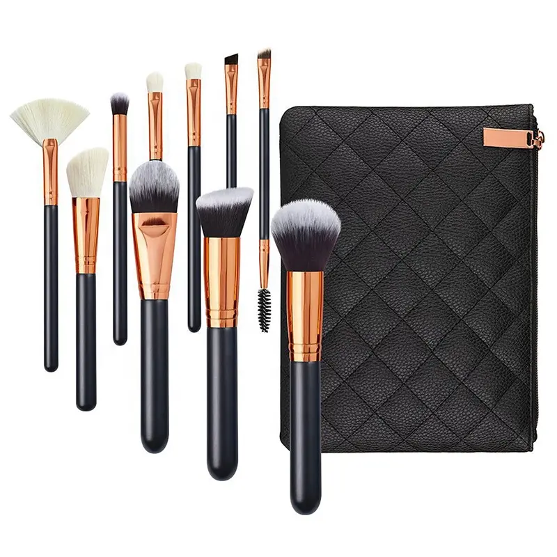 FYD Custom private Label Logo Travel Cosmetic brush 10 Pcs Foundation Eye Shadow Make Up Brushes Eyeshadow Makeup Brush Set