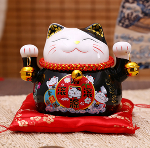 Tirelire en porcelaine japonaise de 4,5 pouces pour la maison, l'hôtel, la décoration de la société, figurine en céramique, cadeau, chat porte-bonheur <span class=keywords><strong>Maneki</strong></span> <span class=keywords><strong>Neko</strong></span> - Product Image 5