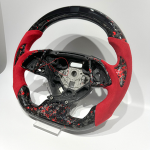 Volant de direction en cuir perforé noir personnalisé, vente chaude en usine, en fibre de carbone pour Chevrolet <span class=keywords><strong>Corvette</strong></span> C7 - Product Image 4