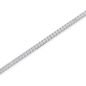 Bracciale <span class=keywords><strong>Tennis</strong></span> Personalizzato in Argento Sterling 925 con Fila Singola <span class=keywords><strong>di</strong></span> Zirconi CZ Taglio Brillante Rotondo, Placcato in Rodio, Gioielleria Raffinata - Product Image 4