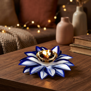 <b>Lotus</b> Kamal Brass Diya Oil <b>Lamp</b> Stand Decorative Flower Deepak for Pooja Room Home Temple Diwali Festival Decoration Traditional - Product Image 1