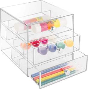 2024 Modern <b>Acrylic</b> Cosmetic <b>Storage</b> Box Transparent 3 Layer Drawer Makeup Organizer for Display Only Justincase - Product Image 4