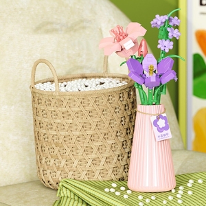 W1007 Flower Vase Sunflower Rose Jasmine Lily Tulip Flower Creative Building <strong>Block</strong> Plastic Toy Gift for Girls Boys Kids - Product Image 5