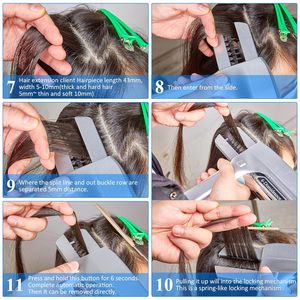 Máquina Adhesiva Inteligente de Tercera Generación 6D para Extensiones de Cabello, Versión Plateada con Interfaz de Piel 6D, Tacto Suave, No Daña la Piel - Product Image 5