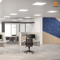 Panel Akustik Kantor PET Peredam Suara Model 3D Modern Leveltech Grosir 600x600mm Ramah Lingkungan Anti Debu NRC Tinggi 0.85-0.98