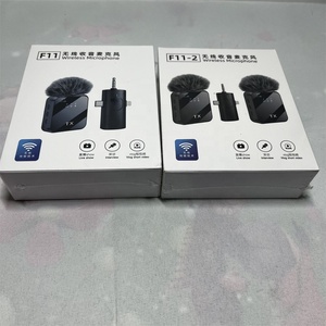 2mic 3 in1 không dây Lavalier Microphone điện thoại di động vlog <span class=keywords><strong>video</strong></span> ghi âm phỏng vấn phát thanh truyền hình ve áo Micro không dây Mic - Product Image 1