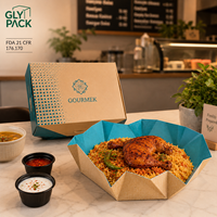 Boîte à emporter personnalisée de qualité alimentaire pour poulet et riz, pour Biryani, Mandi Bukhari, repas halal, restauration, emballage OEM