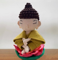Poupée en coton Amigurumi crochet faite à la main personnalisée poupée en peluche bouddha Lotus super doux avec remplissage PP