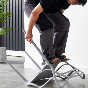 Chaise de maître empilable au design moderne avec <span class=keywords><strong>oreilles</strong></span> de <span class=keywords><strong>chat</strong></span>, dossier ventilé pour restaurant haut de gamme, café, salle à manger à domicile - Product Image 4