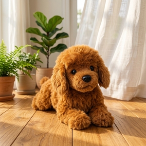 Peluche Realista de <span class=keywords><strong>Maltipoo</strong></span>, <span class=keywords><strong>Cachorro</strong></span> Peludo Marrón, Suministro Directo de Fábrica para Importadores Globales - Product Image 1