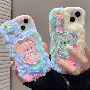 เคสโทรศัพท์ลายหมีลูกกวาดน่ารักแบบเกาหลี, เคสนิ่มสำหรับ iPhone 14 13 12 11 Pro XS MAX XR ฤดูหนาวกันกระแทก - Product Image 1