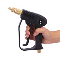 Pistol Semprot Air Cuci Mobil Bertekanan Tinggi Bentuk Kipas - Portabel, Konektor Ulir Lepas Pasang, 250 PSI, Gagang Plastik, Tembaga