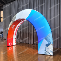 Support d'affichage portable en aluminium à structure arquée en tissu tendu, impression graphique personnalisée, pour événements extérieurs, stands publicitaires et portails de course