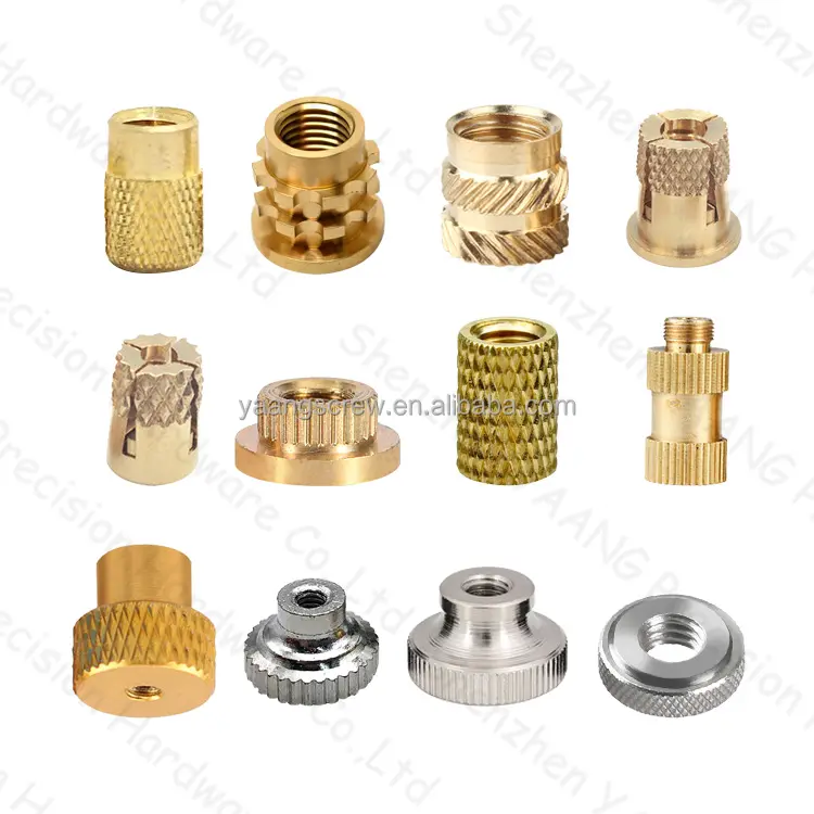 M3 M4 M5 4-40 2-56 Factory Brass Heat Staking Knurled Threaded Inserts Nut For 3d Printing