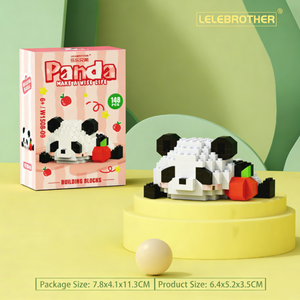 Panda buvant de la noix de coco avec lunettes, blocs de construction micro en plastique ABS - Mini briques, jouet <span class=keywords><strong>DIY</strong></span> pour assemblage créatif et présentation mignonne - Product Image 5