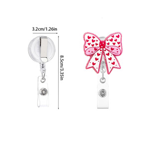 Wholesale cross-border hot-selling glitter <b>bow</b> strap with retractable name tag buckle, document <b>holder</b>, easy-open buckle, in - Product Image 3