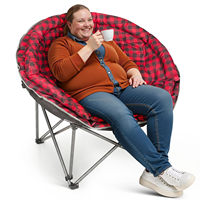 Chaise de camping ronde pliable XXL surdimensionnée CE, super confortable, rembourrée, chaises de camping Moon, chaises de jardin robustes pour adultes