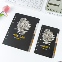 Séparateurs de classeur A5 A6, inserts de planificateur budgétaire motif léopard, papier 6 trous, 6 onglets avec autocollants mensuels pour accessoires de carnet à 6 anneaux
