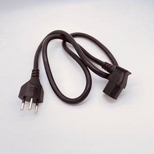 1m <span class=keywords><strong>Suisse</strong></span> 3-pin Plug to Right Angle Iec C13 Power Cord HO5VV-F 3x0.75mm2 - Product Image 4