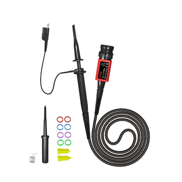 P4100 High Voltage Oscilloscope Probe 100:1 2KV 100MHz 100X Safety BNC Connector for Oscilloscope Adjustable attenuation