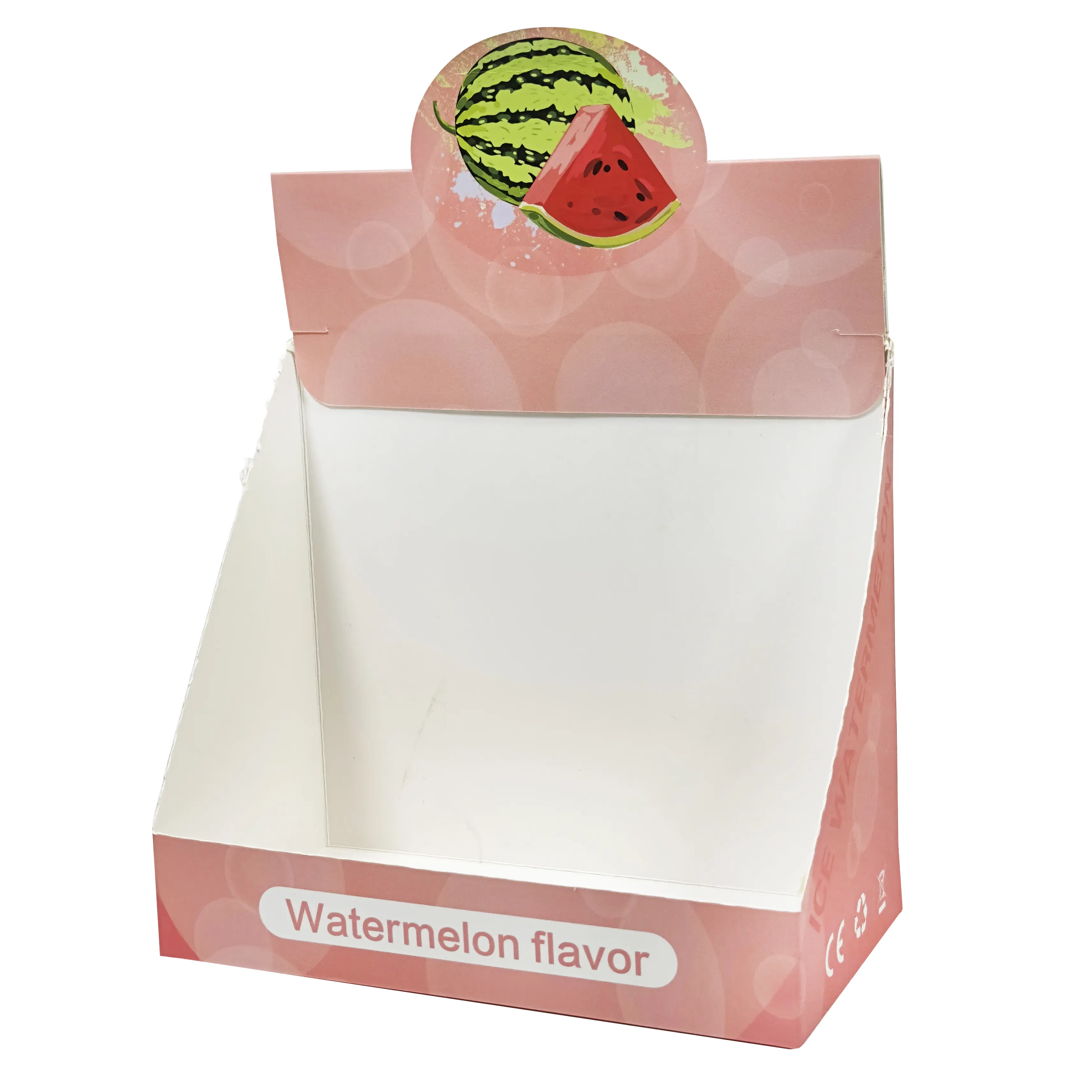 カスタムロゴプリント折りたたみ式段ボール小売店棚レディディスプレイグミーキャンディー包装紙箱