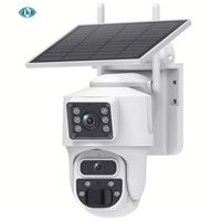 Caméra extérieure sans fil Ubox Pro Solar 4G avec carte SIM AOV PIR 2 1, double objectif 6MP, audio bidirectionnel, vision nocturne, panneau solaire 5W