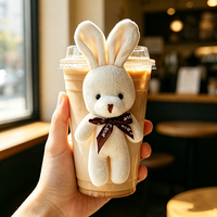 Décoration de tasse à café personnalisée avec logo, jouet en peluche rembourré