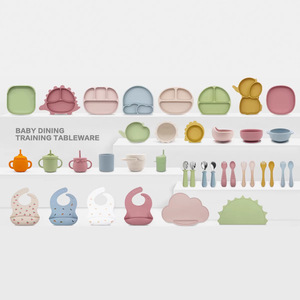 Juego de utensilios de alimentación para bebés, cuencos de silicona, tenedores, cucharas, baberos con ventosa para 0-12 meses, sin BPA - Product Image 4