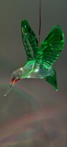 Impermeable Multicolor Lámpara colgante de viento con energía solar forma de colibrí LED para jardín al aire libre - Product Image 3