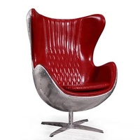 Chaise en Aluminium d'aviation spitfire wing back, chaises de bureau pivotantes en cuir véritable rustique vieilli, chaises de salon d'hôtel