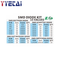 Diode redresseuse à commutation à récupération rapide SMD à barrière Schottky M1 M4 M7 S1M S2M S3M RS1M US1M SS14 SS16 SS24 SS26 SS34 SS36 LL4148