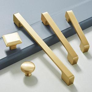 Brass <strong>Wardrobe</strong> Door <strong>Handle</strong> Cabinet Drawer Curved Rounded Corners Modern Simple American Light Luxury <strong>Gold</strong> Cabinet Small <strong>Handle</strong> - Product Image 3
