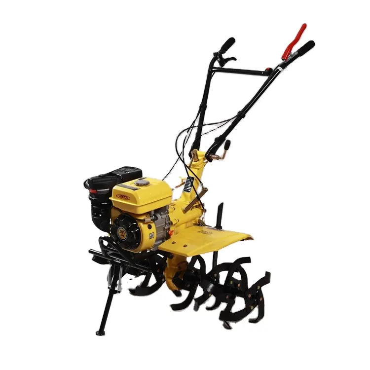 Máquina de arado pequeña multifunción, motocultor eléctrico de gasolina, Tractor para caminar, cultivador de jardín rotativo, Mini Tractor con arado