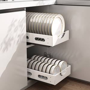 Kitchen Storage Drawer Organizer Carbon Steel Durable Pull Out <b>Basket</b> Cabinet Rack For Kitchen Bathroom - Product Image 2
