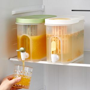 1 Gallon Wholesale Plastic <b>Refrigerator</b> Water Kettle Cold Drink Water Beverage Dispensers with Tea Storage <b>Container</b> and Spout - Product Image 1
