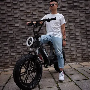 Hydraulic Disc Brake Fast Speed 30mph Electric Bicycle Mountain Electric Bike Men Beach Ebike With Fat Tire Intergrated Wheels