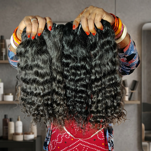 100% Virgen sin procesar Natural Remy cutícula alineada fabrica templo indio Color negro tejido extensiones de paquete de cabello humano - Product Image 1