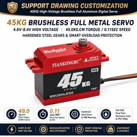 Moteur servo numérique sans balais Waillynice 20KG 45KG 60KG 8.4V HV IP67 étanche avec engrenages en acier pour voiture RC 1/8 1/10 et bras robotique