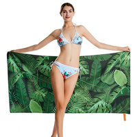 Serviette de plage en microfibre à sublimation personnalisée, vente en gros, serviette de plage anti-sable RPET avec bande élastique