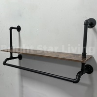 Porte-vêtements mural moderne et personnalisé pour chambre à coucher, en métal multifonctionnel à trois niveaux, en forme de tuyau, antirouille, pour sacs