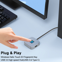 Escáner de Huellas Dactilares con Windows Hello y Touch ID, Cable de 1.5M, Carcasa Metálica, Plug and Play, Inicio de Sesión Seguro en 0.05s, en Stock