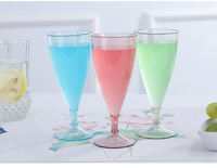 Lot de 5 verres vintage en gros pour l'eau, verres colorés rouge, bleu, rose, vert, gobelets à vin en PS portables