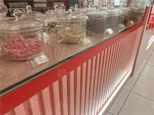 Tienda de dulces personalizada, diseño de interiores, decoración de exhibición de <span class=keywords><strong>confitería</strong></span>, escaparate de tienda de vidrio de helado rosa - Product Image 3