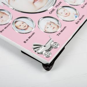 Marco de Fotos para Bebé Recién Nacido, Regalo de Primer Cumpleaños, Marco de Fotos Metálico Rosa, Bonito Collage de Fotos de Bebé - Product Image 5