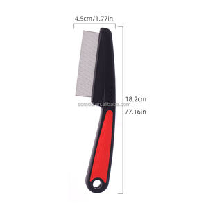 OEM ODM アップグレード版 ラバーハンドル 犬猫用 グルーミング用品 長短一体型 ノミ取り ヘアコーム - Product Image 6