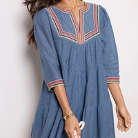 2025 vente en gros couleur personnalisée coton Denim Mini été Jean robes pour dames