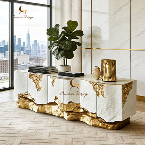Light Luxury Design Furniture Classic Living Room Handmade Brass Entrance Console High - <b>End</b> Cabinet - Product Image 1