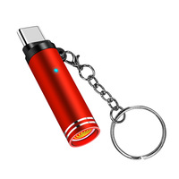 Briquet miniature en métal de type C, sans batterie, sans flamme, coupe-vent, portable, universel, compatible avec iPhone Samsung