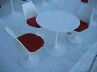 Table d'appoint ronde moderne blanche KL-007 avec pieds en métal robustes, table basse pour la maison, table à thé pour le bureau